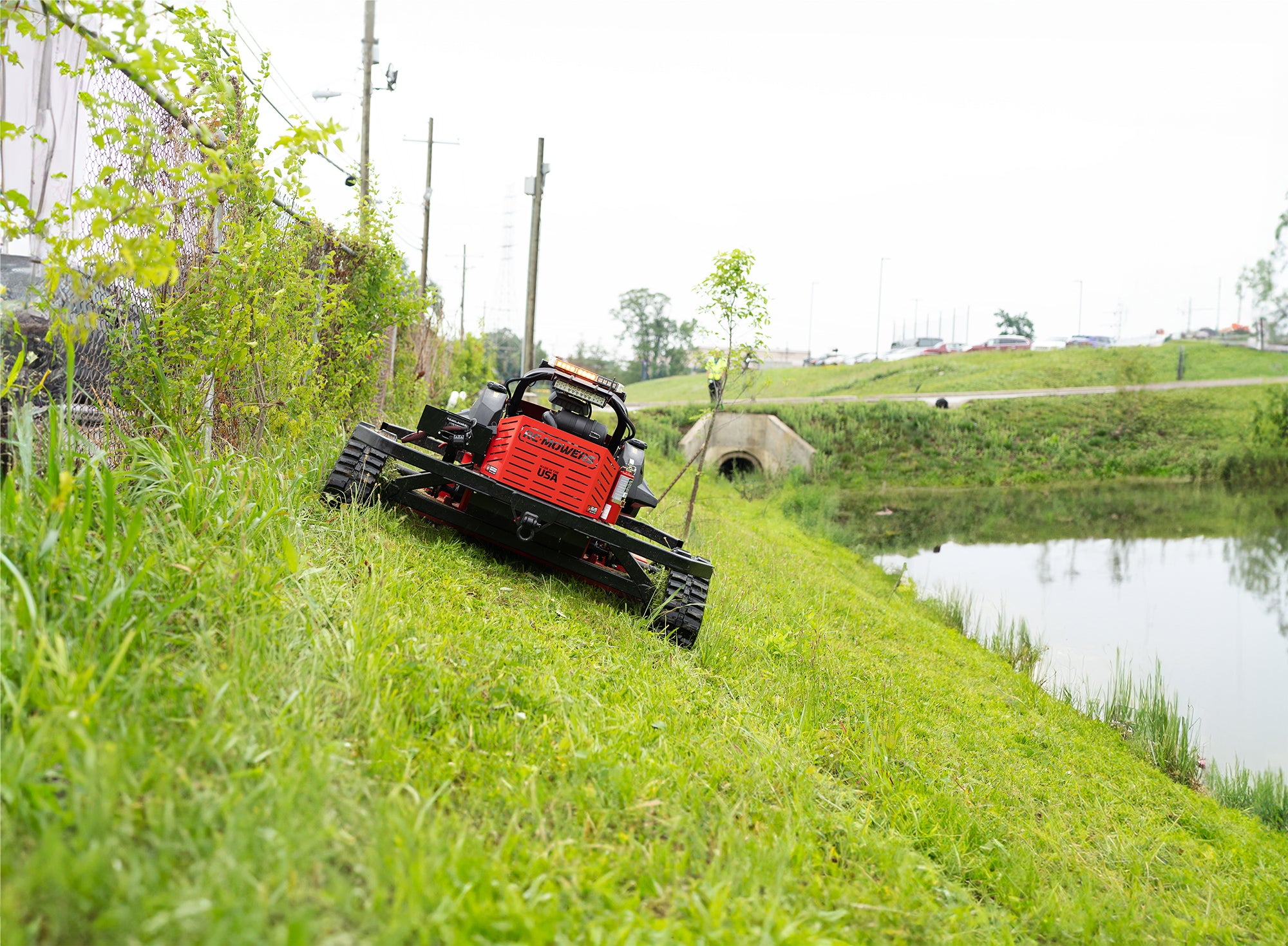 Retention Pond Clean Up With RC Mowers