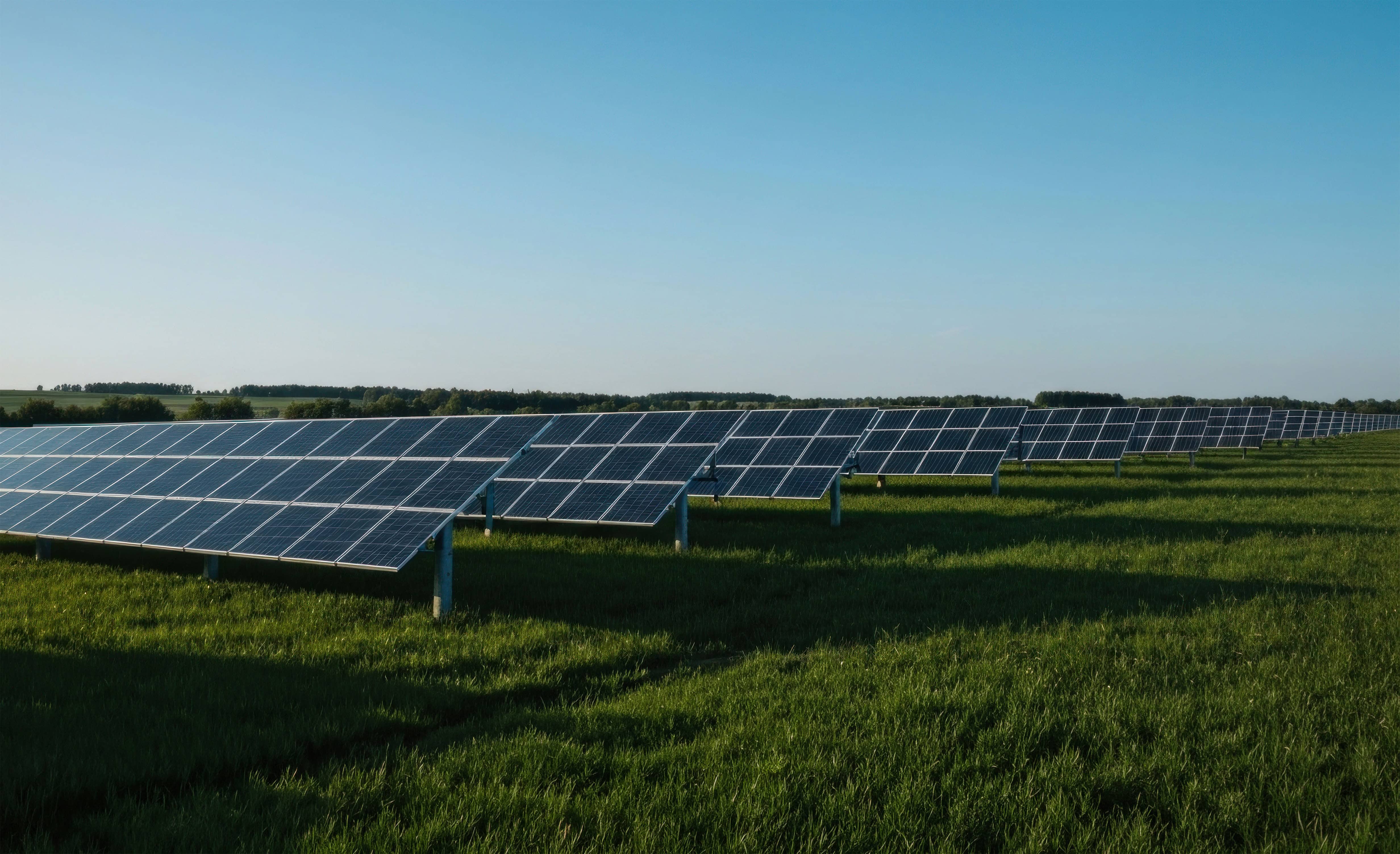 Champ de panneaux solaires